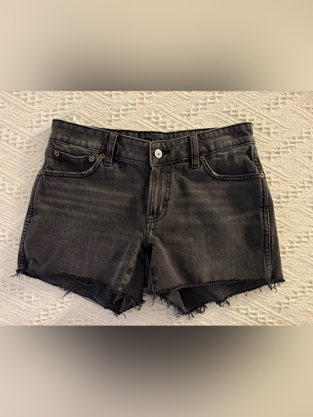American Eagle Outfitters Black Washed Denim Cutoff Shorts